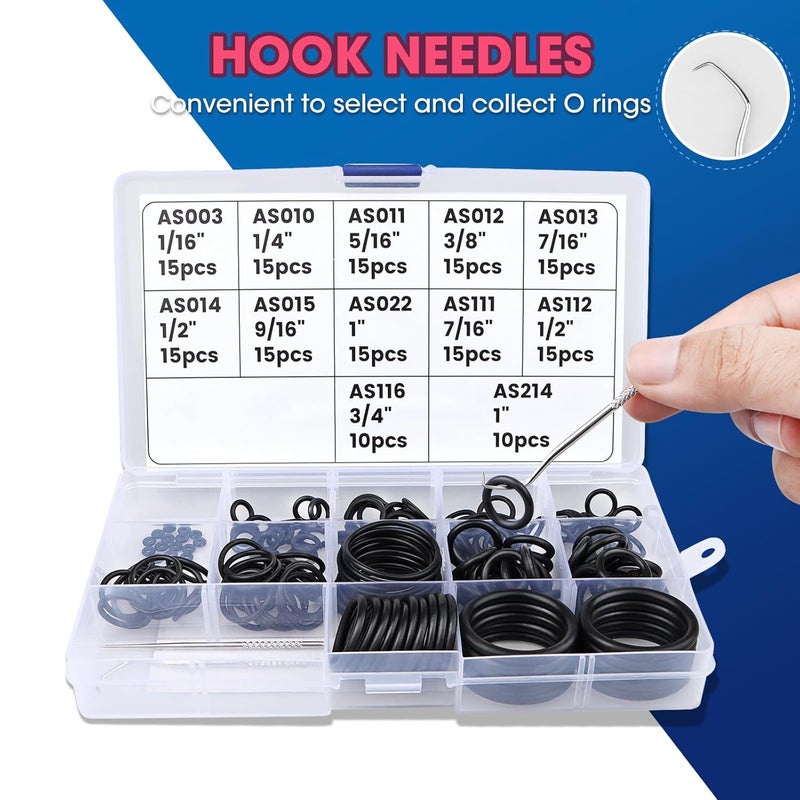 Dawitrly Scuba O Ring Kit 170 Pcs, FKM90 Scuba Diving O Rings with 2 Stainless Steel O-Ring Pick Set for Accurate Selection, Removal and Replacement for Dive Hose Diving Tank Scuba Gear - Image 4
